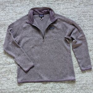 Patagonia better sweater 1/4 zip fleece lined pullover purple